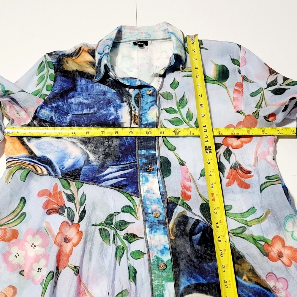 Shana Floral Flowy Fairycore Long Sleeve Sheer Top (L) - Picture 14 of 16